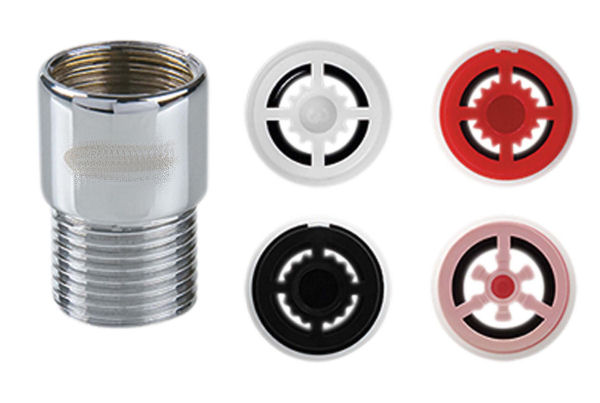 Restritores de vazão para chuveiros também estão disponíveis para torneiras.