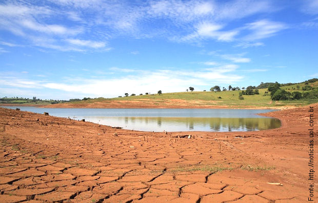 Foto do reservatório do Sistema Cantareira, São Paulo.